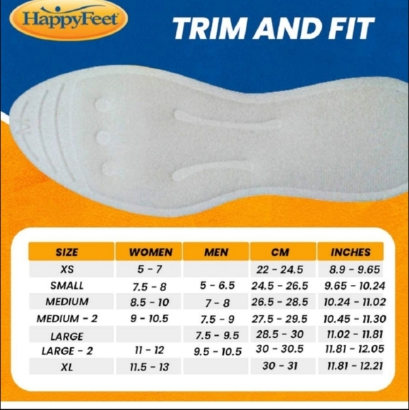 Happy Feet Plantar Fasciitis Flat, Shoe Insoles for Men&Women, Size M2 - Picture 4 of 4